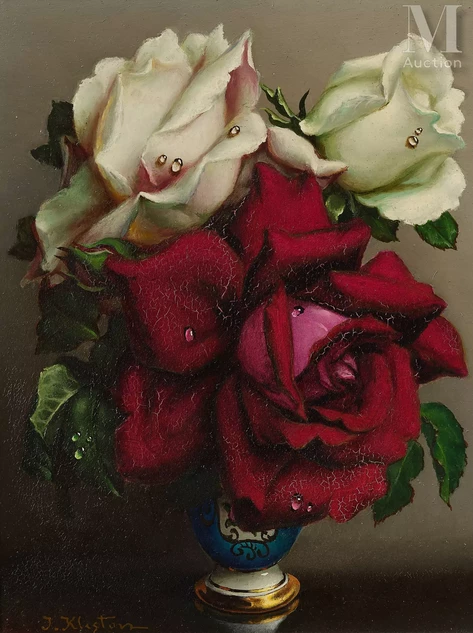 Irène KLESTOVA (Saratov 1908 - Paris 1988)Bouquet de roses Adjugé à 900 €, Millon