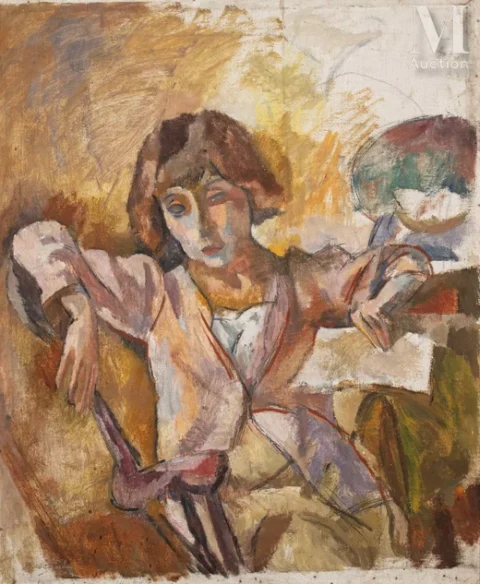 Jules PASCIN (Vidin 1885-Paris 1930)Portrait d’Hermine David en rose / Personnages Cubains Adjugé à 30 000 €, Millon