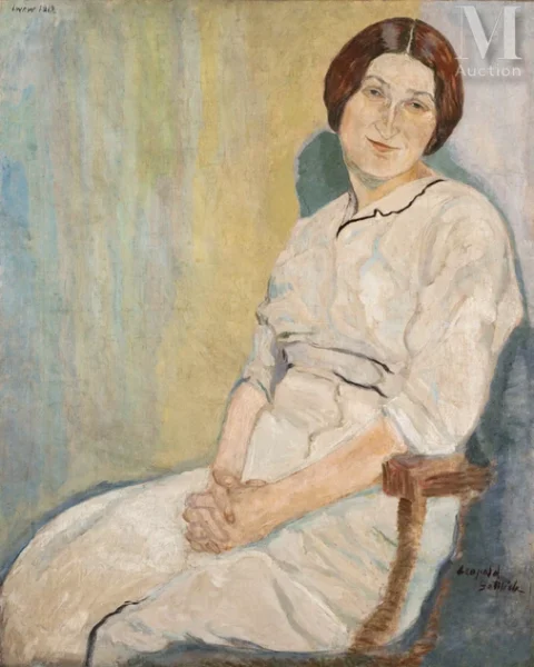 Léopold GOTTLIEB (Drohobycz 1879 - Paris 1934) Portrait de la femme du peintre, Aurelia Polturak Adjugé à 24 000 €, Millon