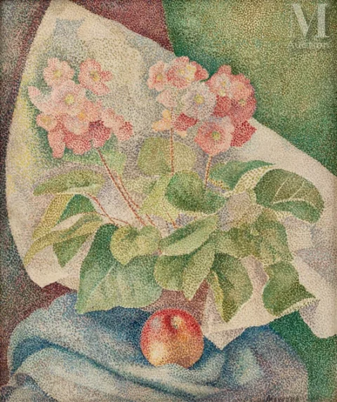 Marie VOROBIEFF MAREVNA (Tcheboksary 1892-Londres 1984)Bouquet de fleurs et pommes Adjugé à 10 000 €, Millon