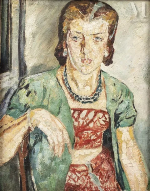 Mela MUTER (Varsovie 1876 - Paris 1967)Portrait de femme au collier /Portrait de jeune fille Adjugé à 27 000 €, Millon