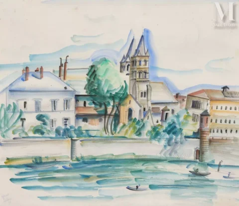 Rena HASSENBERG DIT IRENE RENO (Varsovie 1884 – Paris 1953)La Seine à Melun Adjugé à 500 €, Millon