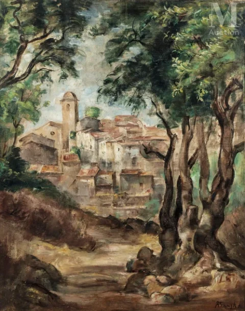 Roman KRAMSZTYK (Varsovie 1885 - 1942) Village en Provence Adjugé à 45 000 €, Millon