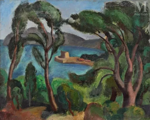 Sava CHOUMANOVITCH (Vinkovci 1896 - Sid 1942)Bord de mer aux pins Adjugé à 32 000 €, Millon