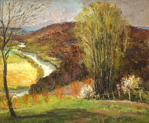 Sava CHOUMANOVITCH (Vinkovci 1896 - Sid 1942)Paysage d'été Huile sur isorel Adjugé à 9 100 €, Millon