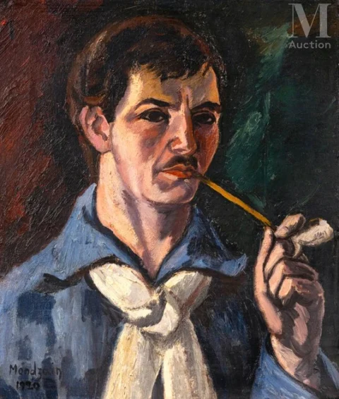 Simon MONDZAIN (Chelm 1888 - Paris 1979)Autoportrait à la pipe Adjugé à 18 000 €, Millon