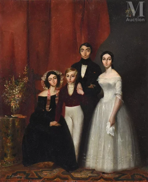 Teofil KWIATKOWSKI (Pułtusk 1809 – Avallon 1891)Portrait d’une famille dans un intérieur Adjugé à 2 000 €, Millon