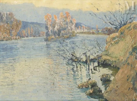 Vaclav RADIMSKY Pašinka, Tchéquie (1867-1946)L'île Corday à Vernon Adjugé à 17 000 €, Millon