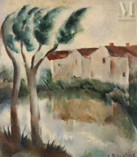 Vera ROCKLINE (1896-1934)Paysage aux maisons Adjugé à 7 000 €, Millon