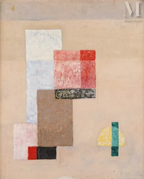 Zdzislaw CYANKIEWICZ DIT CYAN (Czechowice 1912 – Paris 1981) Composition abstraite Adjugé à 3 000 €, Millon