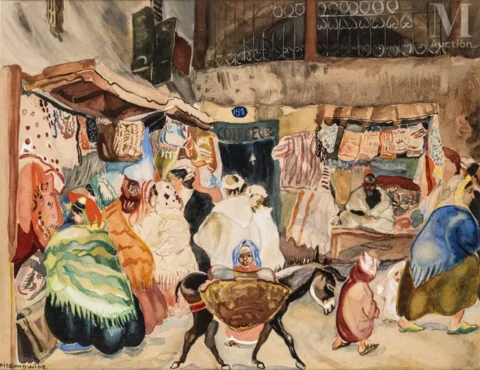 Zofia PIRAMOWICZ (Radon 1880 - Clichy 1958)Scène de rue orientale Adjugé à 4 000 €, Millon