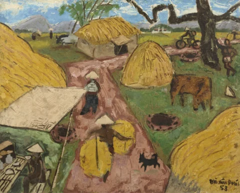 Paysage de campagne - 1953 Huile sur toile montée sur panneau Adjugé à 52 480 €, Artcurial