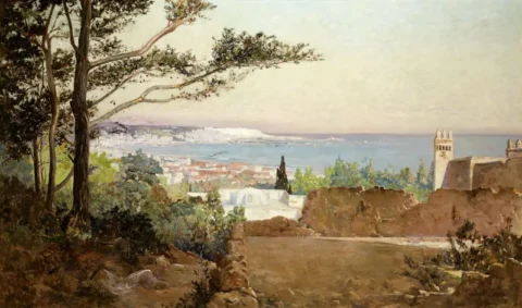 Gilbert GALLAND (1870-1956 ALGER, VUE DE LA VILLA ABD EL TIF Huile sur toile Adjugé à 27 300 €