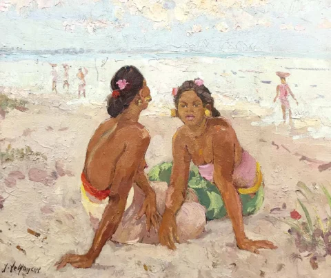 Soir sur la plage de Sanur (ca. 1933-1935) Toile Adjugé à 75 500 €, De Vuyst