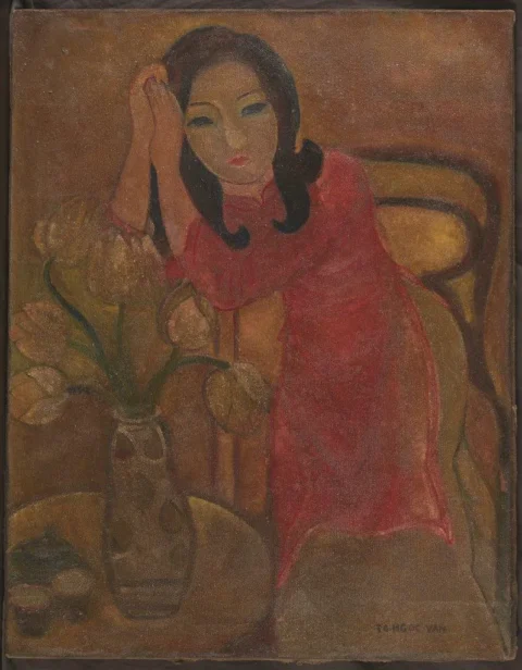 PORTRAIT DE FEMMEHuile sur toile Adjugé à 7 728 €, BONHAMS CORNETTE DE SAINT CYR