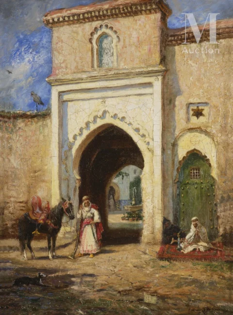 "Addison Thomas MILLAR (Warren 1860 - Philadelphie 1913) L'entrée du palais Huile sur toile Adjugé à 6 000 €"