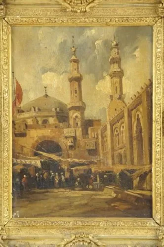 Adrien DAUZATS (Bordeaux 1804 - Paris 1868)Un souk près de la mosquée Al Hassan Adjugé à 2 600 €