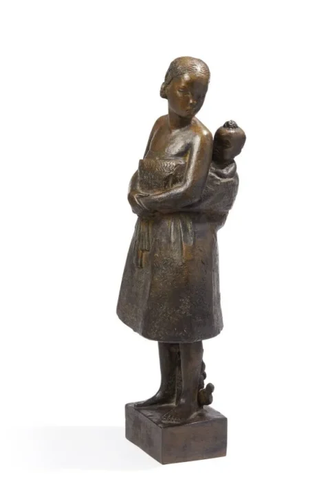 QUINQUAUD Anna (1890-1984) "Jeune Ramatoa" - 1938 Bronze, signé sur la terrasse Fonte Susse Adjugé à 25 000 €