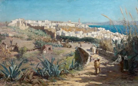 Attribué à Arthur MELVILLE (1855-1904) Vue de la ville de Tanger Huile sur toile Adjugé à 15 938 €