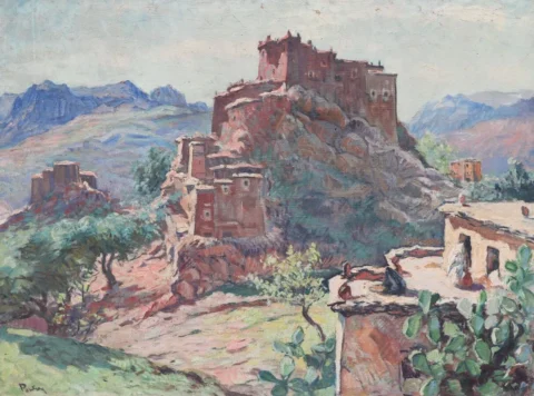 Henri Jean PONTOY (1888-1968) "Kasbah in the Moroccan mountains" oil on canvas Adjugé à 4 900 €