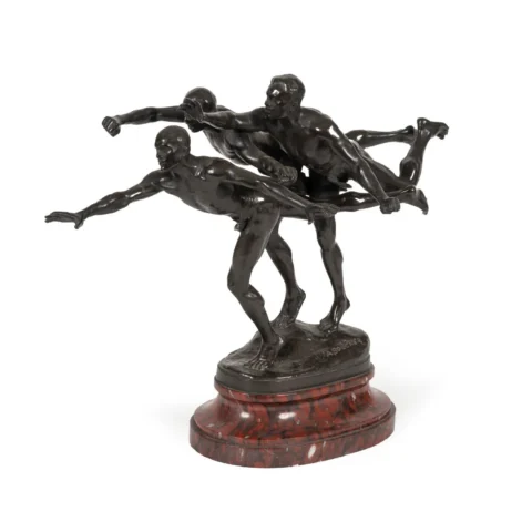 ALFRED BOUCHER (1850-1934) Au But Modèle créé en 1886 Bronze à patine brune Adjugé à 2 000 €