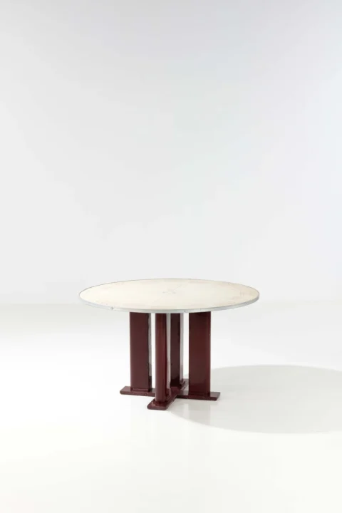 Jean Prouvé (1901-1984) & Jules Leleu (1883-1961) Table Tôle pliée laquée, formica et aluminium Fabrication par les Ateliers Jean Prouvé Modèle créé en 1936