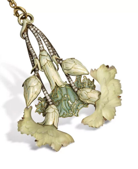 René Jules LALIQUE Pendentif en or jaune 18k (750 millièmes)