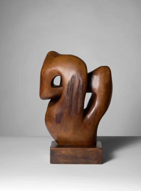 Alexandre NOLL (1890-1970) «Noeud» - 1962 Palissandre de Madagascar Socle en noyer Signée. Adjugé à 59 040 €