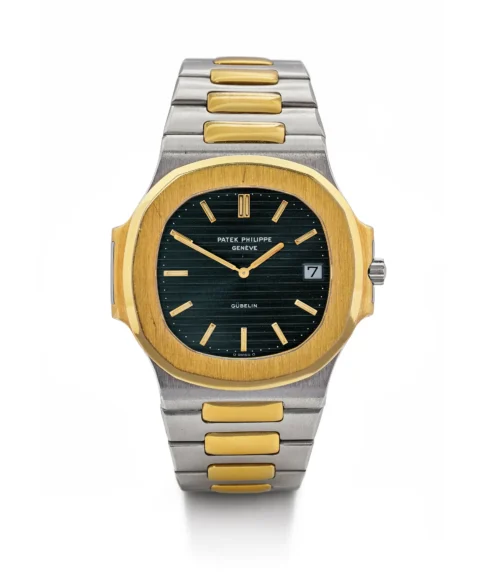 Patek Philippe, Jumbo Nautilus exceptionnellement bien conservé, 1979 Acier inoxydable / or jaune 750. D 40 mm. N° de référence : 3700/1