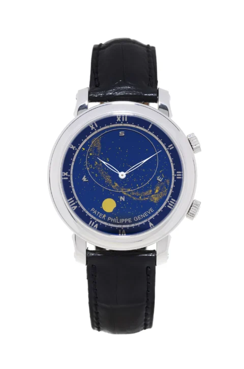 Patek Philippe, Celestial, Moscow Sky, réf 5102G-011, Ed. Limitée n°28/50, rare montre astronomique en or gris 750 dont le cadran représentant la carte du ciel de Moscou, circa 2008