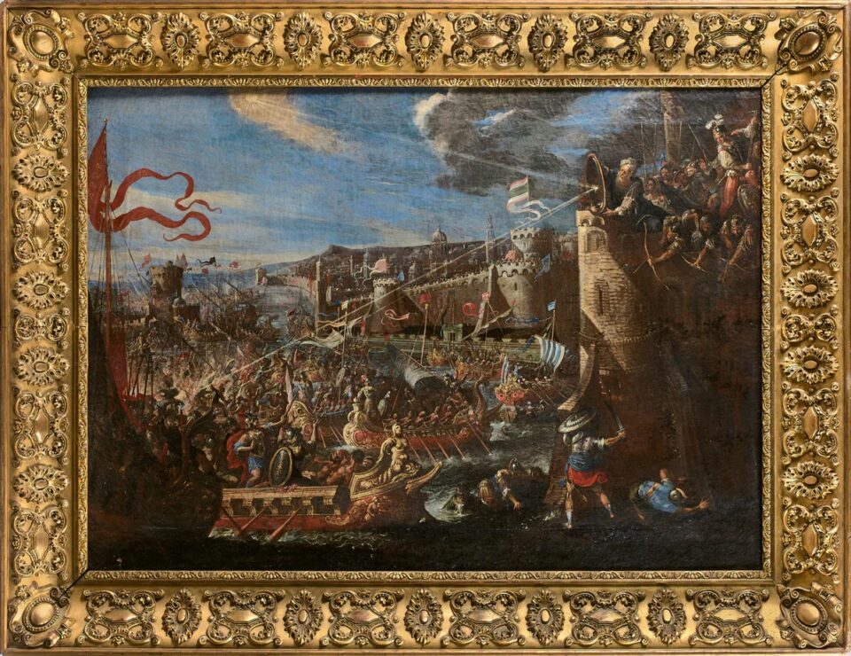 Attribué à Scipione COMPAGNO (1624 - 1680) Archimède au siège de Syracuse Toile