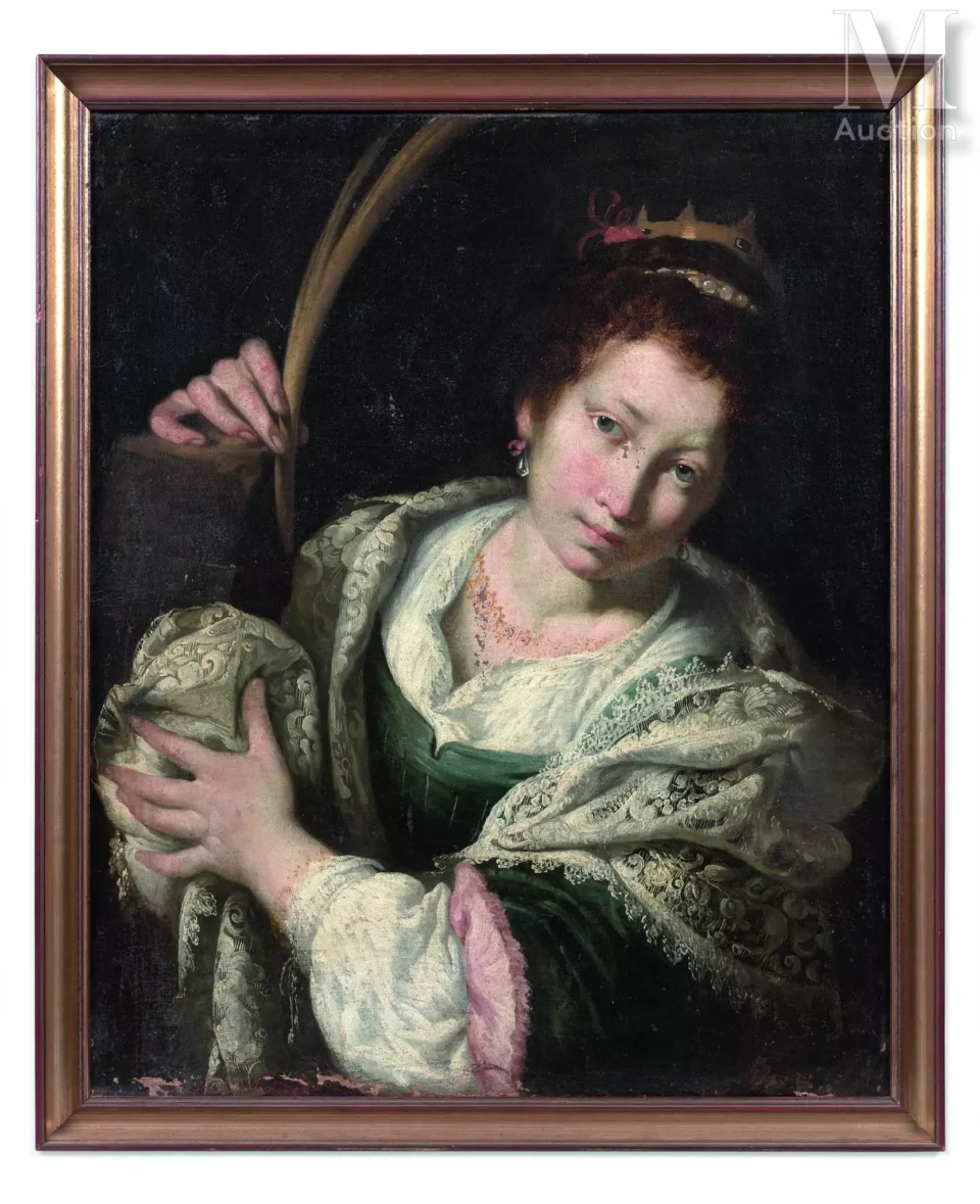 Attribué à Bernardo STROZZI (Gênes, 1581 - Venise, 1641/44) Sainte Catherine d'Alexandrie Toile
