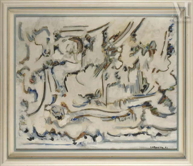 Manuel CARGALEIRO (1927-2024) Ballet Aérien, 1961 Huile sur toile