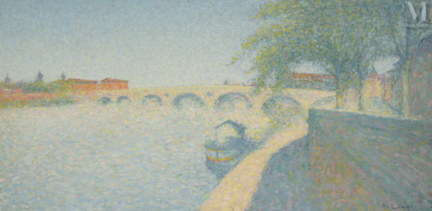 Achille_LAUGE_Arzens_1861_Cailhau_1944_Le_pont_Neuf_vu_du_pont_Saint_Michel_Toulouse_vers_1920