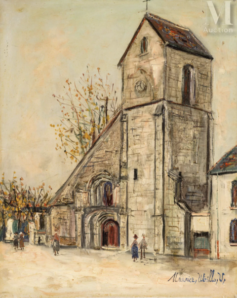 Maurice UTRILLO (Paris 1883 - Dax 1955) Eglise de Villennes-sur-Seine, vers 1933