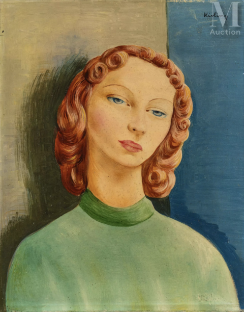 Moïse KISLING (Cracovie 1891 - Sanary sur Mer 1953) Jeune femme rousse, circa 1940