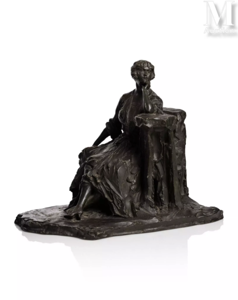 Prince Paul Petrovitch TROUBETZKOY (1866-1938) Femme assise et pensive, 1929